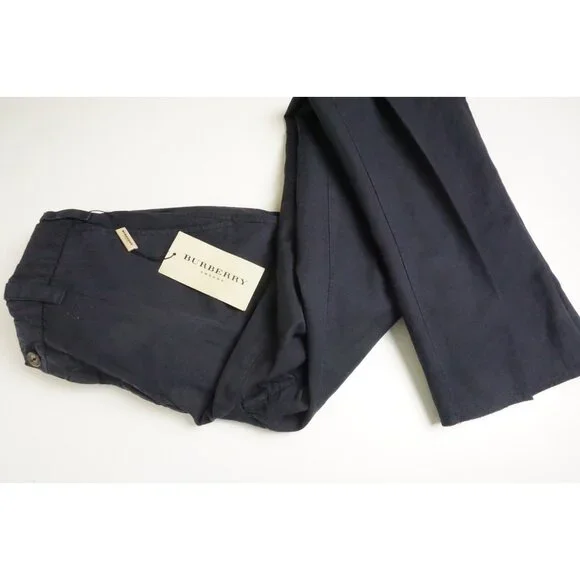 Burberry Slim Fit Linen Cotton Blue Mens Pants Trousers Sz 48 EU NEW